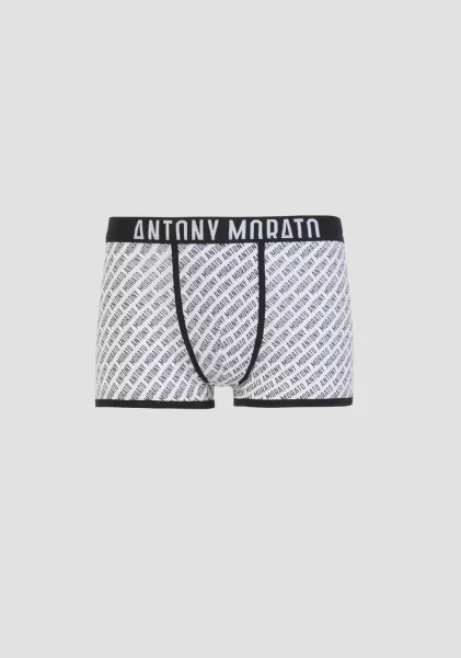 Antony Morato Boxershorts Mit Allover-Logo Weiß Herren Unterwäsche