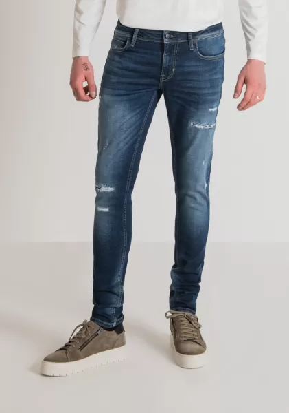 Antony Morato Jeans Herren Jeans Tapered Fit „Ozzy“ Aus Stretch-Denim Mittlerer Farbton Blue Denim