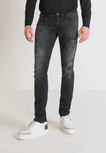 Antony Morato Jeans Jeans Tapered Fit „Iggy“ Aus Stretch-Denim Mit Schwarzer Waschung Herren Schwarz
