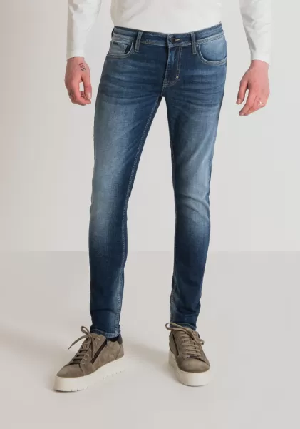 Blue Denim Antony Morato Jeans Tapered Fit „Ozzy“ Aus Stretch-Denim Dunkle Waschung Herren Jeans
