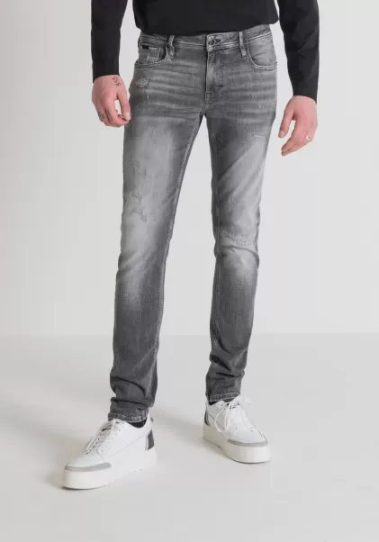 Herren Jeans Jeans Tapered Fit „Ozzy“ Aus Stretch-Denim Antony Morato Schwarz
