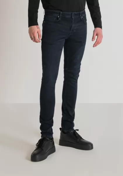 Herren Antony Morato Jeans Blue Denim Jeans Tapered Fit „Ozzy“ Aus Stretch-Denim Dunkle Waschung