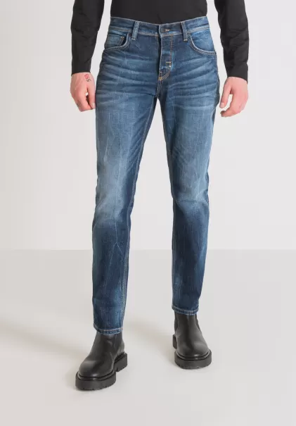Herren Jeans Antony Morato Jeans Slim Fit „Laurent“ Aus Blauem Denim Mittlere Waschung Blue Denim