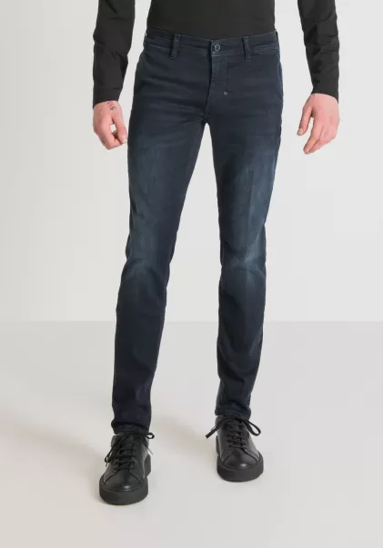 Jeans Skinny Fit „Mason“ Aus Blauem Power-Stretch-Denim Dunkle Waschung Blue Denim Jeans Herren Antony Morato