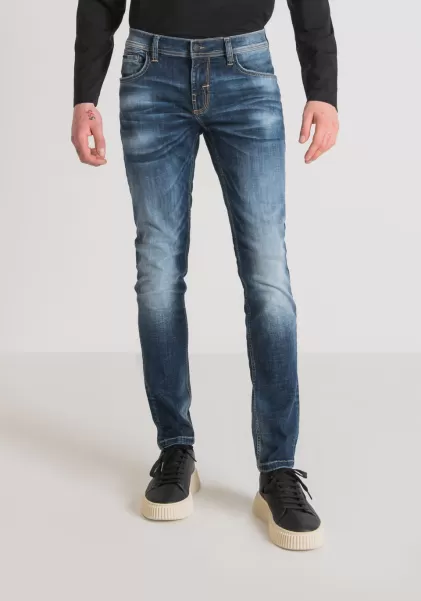 Herren Jeans Antony Morato Jeans Super Skinny Fit „Gilmour“ Aus Stretch-Denim-Mischgewebe Dunkle Waschung Blue Denim