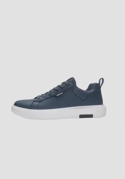 Blue Ink Niedrige Sneakers „Madison“ Aus Kunstleder Antony Morato Sneakers Herren