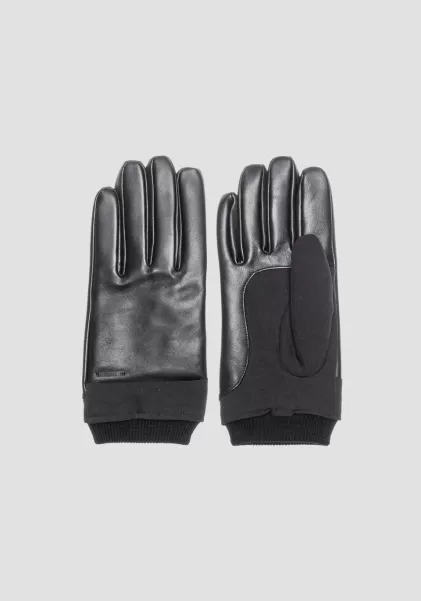 Handschuhe Aus Stoff Und Echtem Leder Antony Morato Handschuhe Schwarz Herren