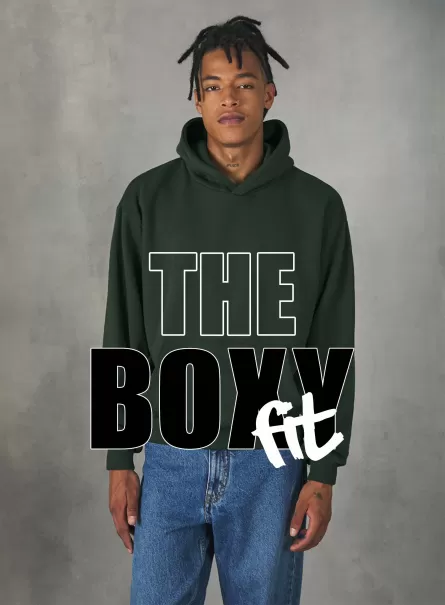 Boxy Fit Sweatshirt Mit Kapuze Sweatshirts Alcott Gn1 Green Dark Nachhaltigkeit Männer