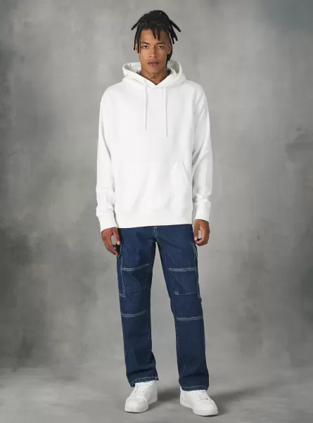 Popularität Sweatshirt With Hood And Pouch Pocket Sweatshirts Alcott Männer Wh2 White