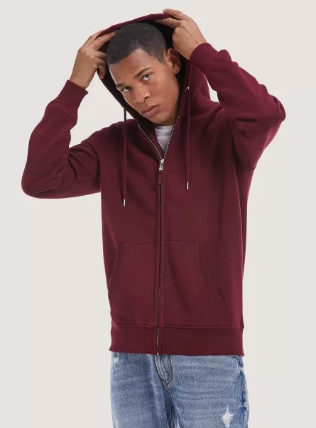 Alcott Bo2 Bordeaux Medium Männer Cotton Zip Hoodie Werbung Sweatshirts