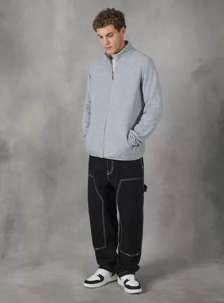 Alcott Sweatshirts Männer Mgy2 Grey Mel Medium Qualität Cardigan Polar Fleece