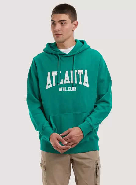 College Print Hoodie Männer Neues Produkt Gn2 Green Medium Sweatshirts Alcott