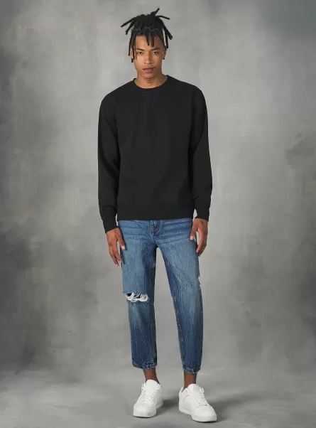 Männer Alcott Plain-Coloured Crew-Neck Sweatshirt Sweatshirts Bk1 Black Produktqualitätskontrolle