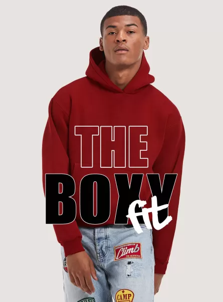 Vertrieb Männer Sweatshirts Boxy Fit Sweatshirt Mit Kapuze Rd2 Red Medium Alcott