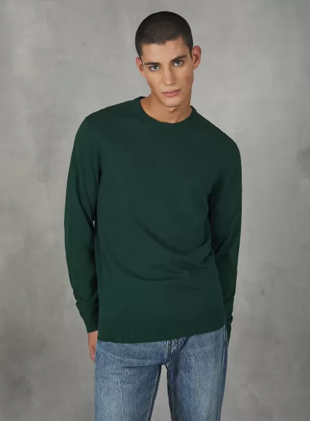 Round-Neck Pullover Made Of Sustainable Viscose Ecovero Alcott Strickwaren Gn1 Green Dark Männer Preisgestaltung