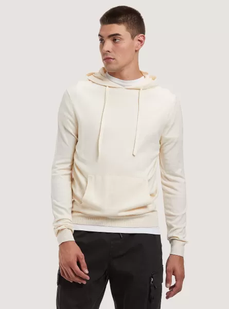 Hooded Pullover Wh1 Off White Männer Material Alcott Strickwaren