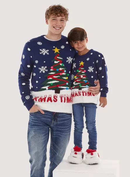 Christmas Family Collection Pullover With Lights Alcott Männer Na1 Navy Dark Strickwaren Verkaufen