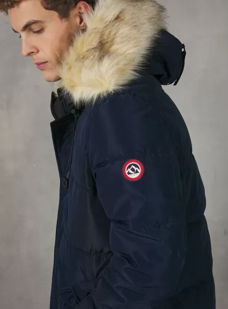 Marke Long Jacket With Recycled Padding Mäntel Und Jacken Männer Alcott Na1 Navy Dark