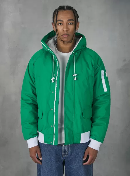 Alcott Hooded Jacket With Recycled Padding 2024 Männer Mäntel Und Jacken Gn2 Green Medium