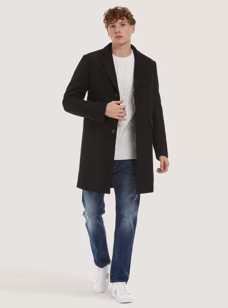 Bk1 Black Produktqualitätsmanagement Alcott Mäntel Und Jacken Männer Single Breasted Wool Blend Coat