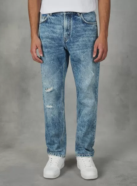 2024 Straight Fit Cotton Jeans Alcott Männer D003 Medium Blue Jeans