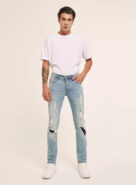 Männer Alcott Leistung C272 Blue Jeans Skinny-Fit-Jeans Mit Rissen