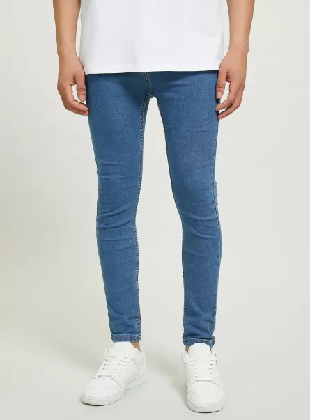 Alcott Männer Leistung D003 Medium Blue Super Skinny Fit Stretch Denim Jeans Jeans