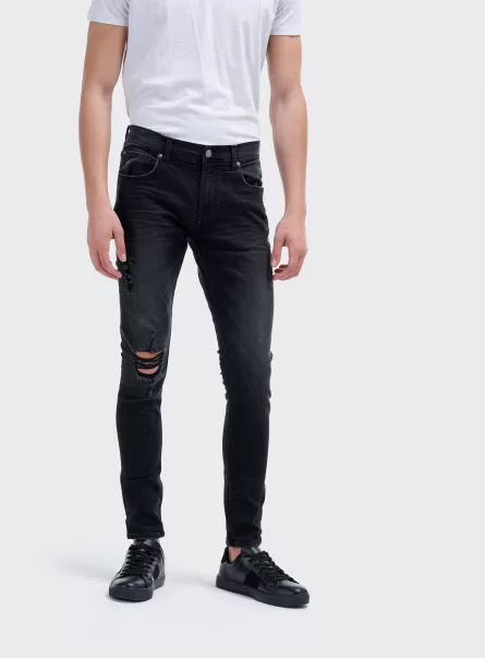 Super Skinny Stretch Denim Jeans Alcott Kaufen Männer C101 Black Jeans