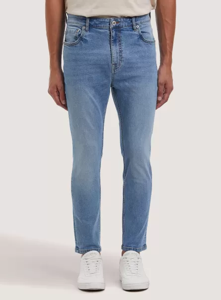 Alcott 2024 Männer Jeans Stretch Denim Carrot Fit Jeans D007 Light Azure