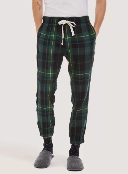 Gut Alcott Gn1 Green Dark Tartan Pyjama Trousers Hosen Männer
