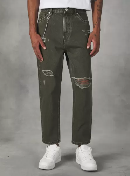 Design Alcott Hosen Ky2 Kaky Medium Männer Relaxed Fit Jeans With Chain