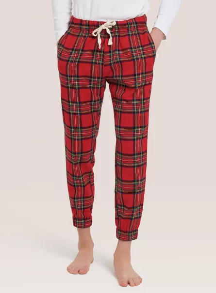 Garantie Männer Tartan Pyjama Trousers Hosen Rd2 Red Medium Alcott