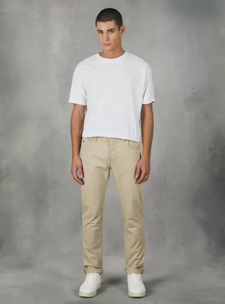 Skinny Fit Cotton Trousers Bg2 Beige Medium Männer Alcott Preisniveau Hosen