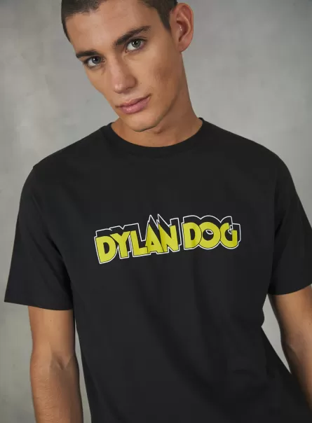 T-Shirts Qualität Bk1 Black Männer Dylan Hund / Alcott-T-Shirt