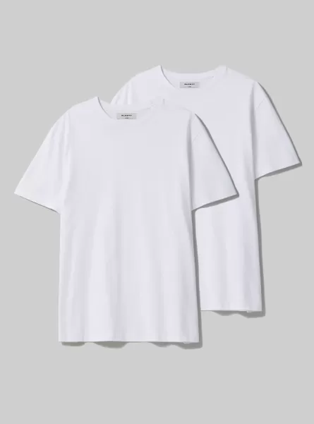 Wh3 White Männer T-Shirts Alcott Sonderrabatt Set Of 2 Of Cotton T-Shirts
