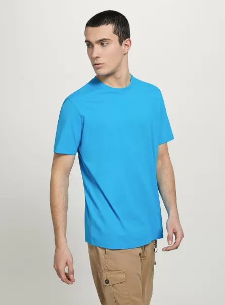 Männer Az2 Azzurre Medium Cotton Crew-Neck T-Shirt Alcott T-Shirts Neues Produkt