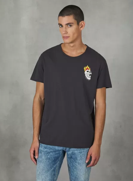 C1111 Black Männer Zuverlässigkeit Alcott T-Shirts T-Shirt Mit Aufdruck