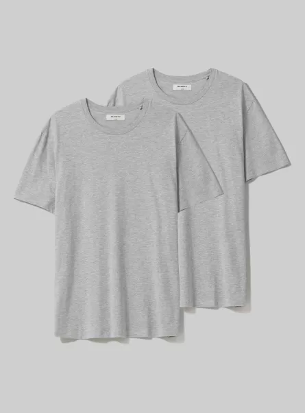 Empfehlen Set Of 2 Of Cotton T-Shirts T-Shirts Männer Mgy3 Grey Mel Light Alcott