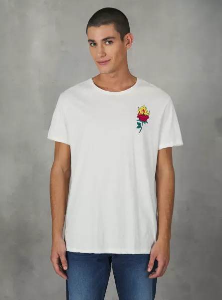C002White T-Shirt Mit Aufdruck Robustheit Alcott T-Shirts Männer