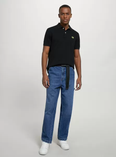 Cotton Piqué Polo Shirt With Embroidery Markenstrategie Alcott Polo Bk1 Black Männer
