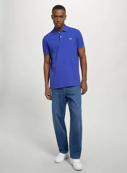 Cotton Piqué Polo Shirt With Embroidery Männer Vi1 Violet Dark Mode Alcott Polo