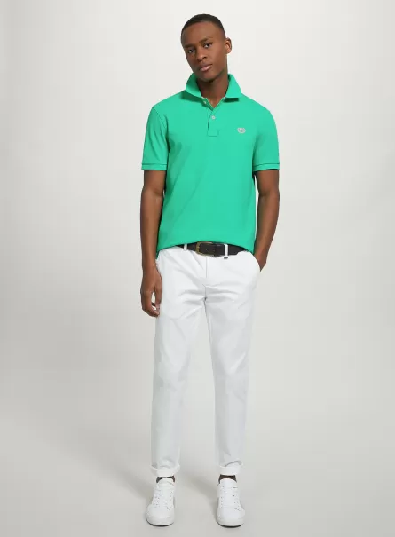 Männer Alcott Ga1 Aqua Green Dark Gut Polo Cotton Piqué Polo Shirt With Embroidery