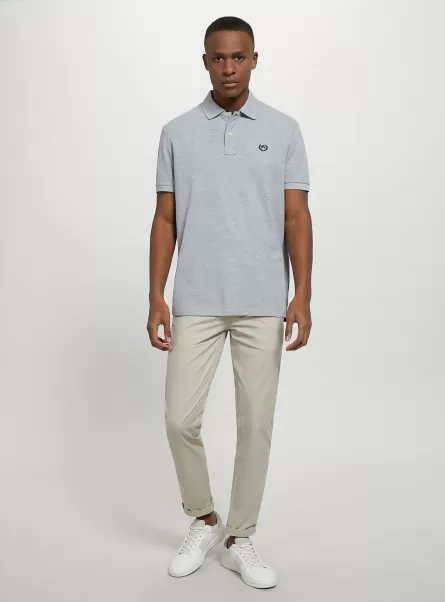 Polo Cotton Piqué Polo Shirt With Embroidery Mgy2 Grey Mel Medium Kaufen Männer Alcott