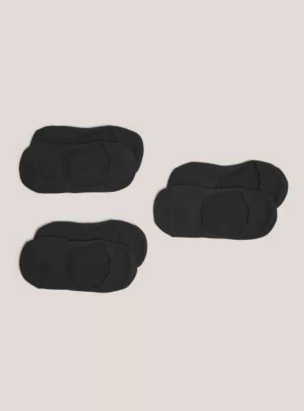 Männer Bk1 Black Set 3 Pairs Of Footsies Socks Alcott Qualität Unterwäsche