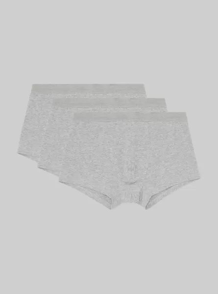 Alcott Rabattkarte Mgy2 Grey Mel Medium Set Of 3 Pairs Of Stretch Cotton Boxer Shorts Männer Unterwäsche