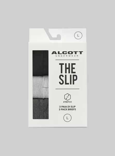 Alcott Unterwäsche Verbraucher Bk1/Mgy2/Mgy1 Männer Set Of 3 Pairs Of Stretch Cotton Briefs