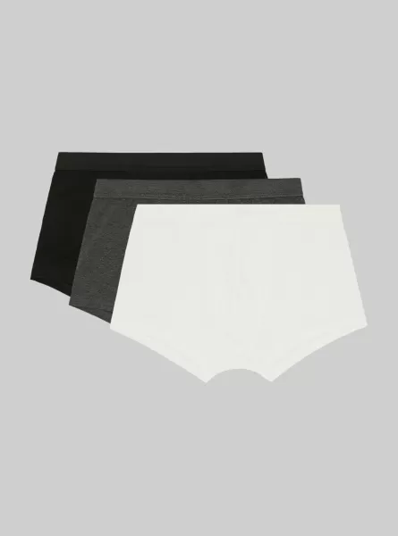 Stilvoll Bk1/Wh2/Mgy1 Set Of 3 Pairs Of Stretch Cotton Boxer Shorts Alcott Männer Unterwäsche