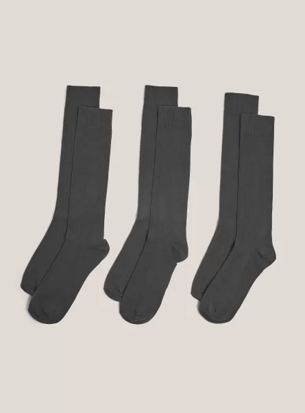 Set Of 3 Plain, Calf-High Socks Alcott Ware Unterwäsche Männer Calf-High Socks, Mgy2 Grey Mel Medium