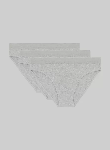 Alcott Mgy2 Grey Mel Medium Technologie Set Of 3 Pairs Of Stretch Cotton Briefs Unterwäsche Männer