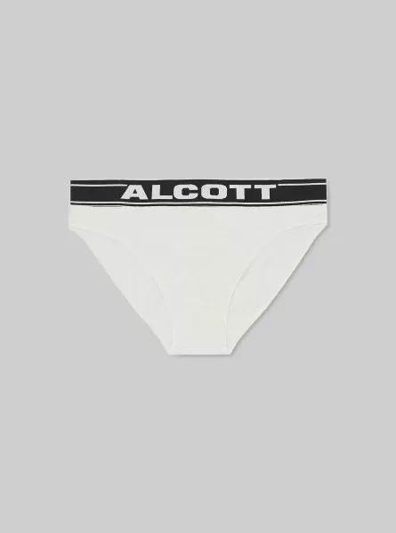 Design Unterwäsche Alcott Männer Stretch Cotton Briefs With Logo Wh1 Off White